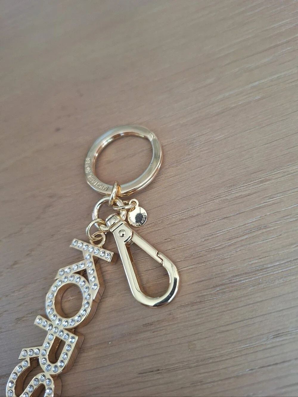 new Michael Kors  Gold Crystal LOGO Key Chain